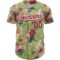 Custom Green Crimson-Cream 3D Pattern Design Northeast China Big Flower And Crane Authentic Baseball Jersey