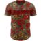 Custom Olive Red-Black 3D Pattern Design Northeast China Big Flower Authentic Baseball Jersey