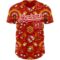 Custom Red White 3D Pattern Design Northeast China Big Flower Authentic Baseball Jersey