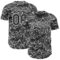 Custom Black White 3D Pattern Design Abstract Mountains Authentic Baseball Jersey