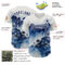 Custom White Navy 3D Pattern Design Abstract Watercolor Mountains Authentic Baseball Jersey