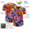 Custom Red Yellow 3D Pattern Design Abstract Painting Authentic Baseball Jersey