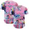 Custom Pink White 3D Pattern Design Abstract Painting Authentic Baseball Jersey