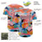 Custom Medium Pink Black 3D Pattern Design Abstract Painting Authentic Baseball Jersey