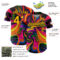 Custom Black Gold 3D Pattern Design Abstract Painting Authentic Baseball Jersey