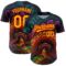 Custom Black Gold-Red 3D Pattern Design Peacock With Feather Authentic Baseball Jersey