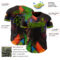 Custom Black Neon Green 3D Pattern Design Holi Festival Color Powder Authentic Baseball Jersey