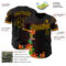 Custom Black Gold 3D Pattern Design Holi Festival Color Powder Authentic Baseball Jersey