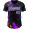 Custom Black Purple-White 3D Pattern Design Holi Festival Color Powder Authentic Baseball Jersey