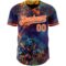 Custom Purple Orange-White 3D Pattern Design Holi Festival Color Powder Authentic Baseball Jersey