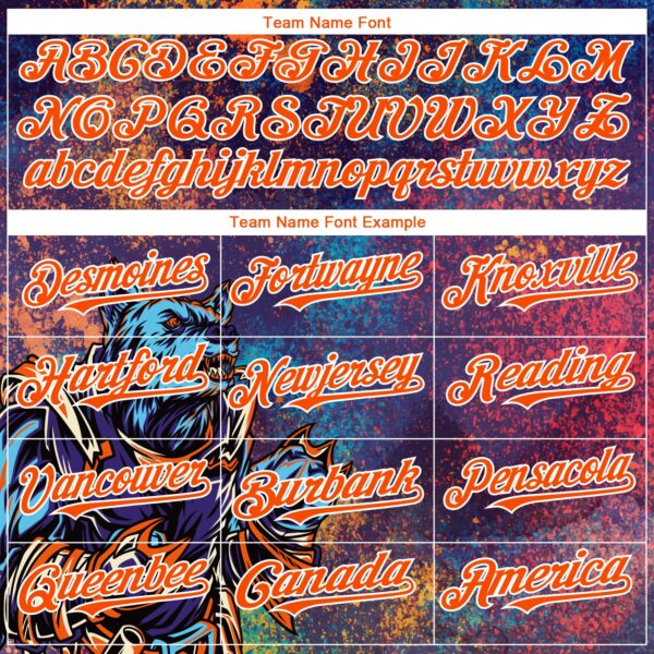Custom Purple Orange-White 3D Pattern Design Holi Festival Color Powder Authentic Baseball Jersey