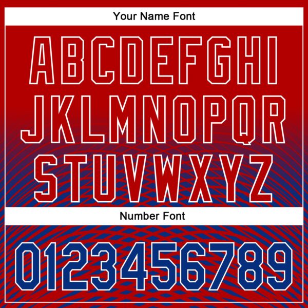 Custom Red Royal-White 3D Pattern Design Gradient Lines Authentic Baseball Jersey