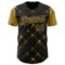 Custom Black Old Gold 3D Pattern Design Geometric Halftone Dots Authentic Baseball Jersey