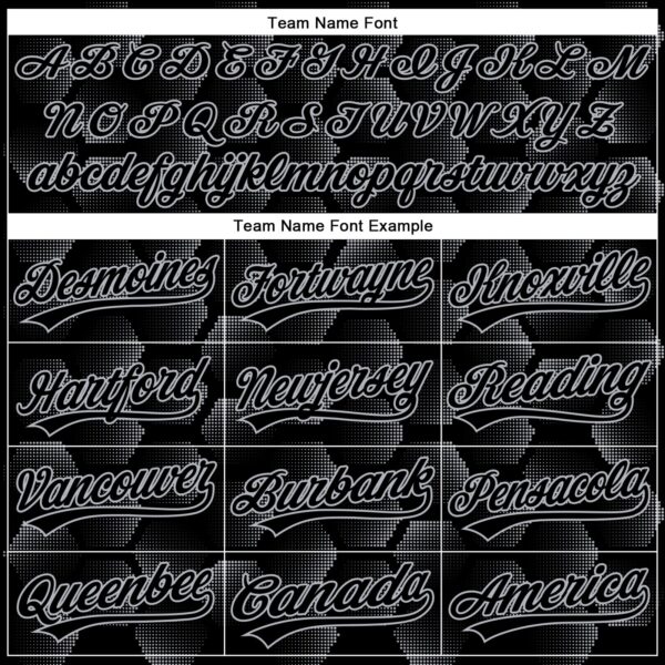 Custom Black Gray 3D Pattern Design Halftone Geometric Shapes Authentic Baseball Jersey