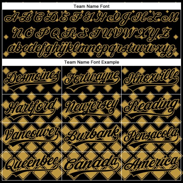 Custom Black Old Gold 3D Pattern Design Geometric Shapes Authentic Baseball Jersey