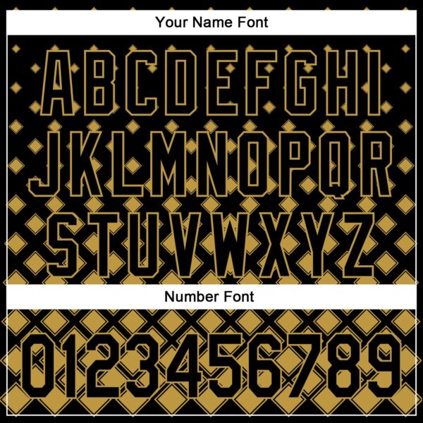 Custom Black Old Gold 3D Pattern Design Geometric Shapes Authentic Baseball Jersey
