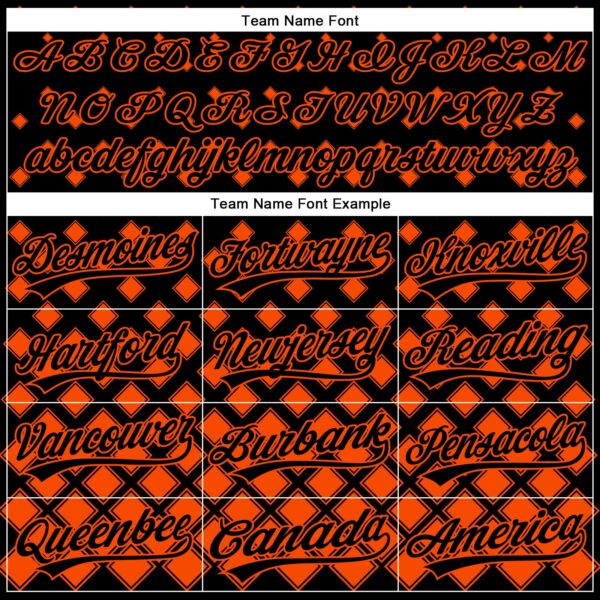 Custom Black Orange 3D Pattern Design Geometric Shapes Authentic Baseball Jersey