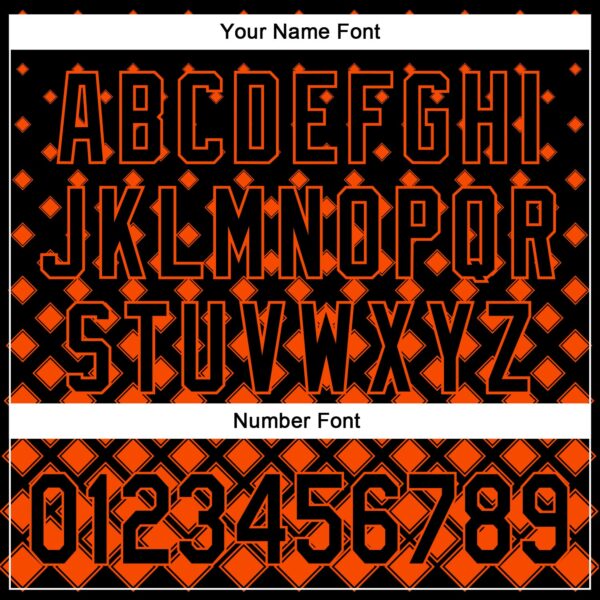 Custom Black Orange 3D Pattern Design Geometric Shapes Authentic Baseball Jersey