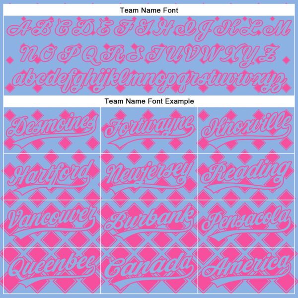 Custom Light Blue Pink 3D Pattern Design Geometric Shapes Authentic Baseball Jersey