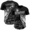 Custom Black White 3D Pattern Design Religion Jesus Christ Authentic Baseball Jersey