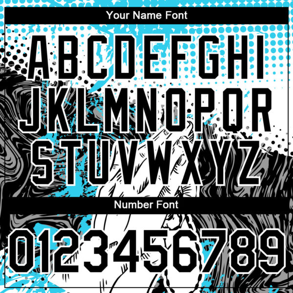 Custom Light Blue Black-White 3D Pattern Design Religion Jesus Christ Authentic Baseball Jersey