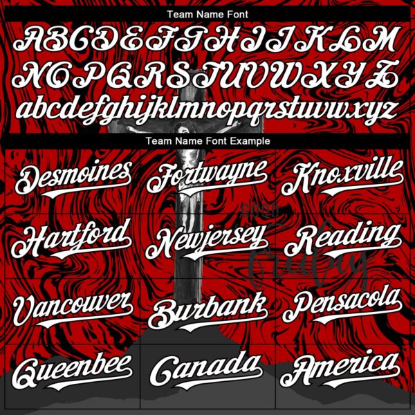 Custom Red White-Black 3D Pattern Design Religion Cross Jesus Christ Good Friday Authentic Baseball Jersey