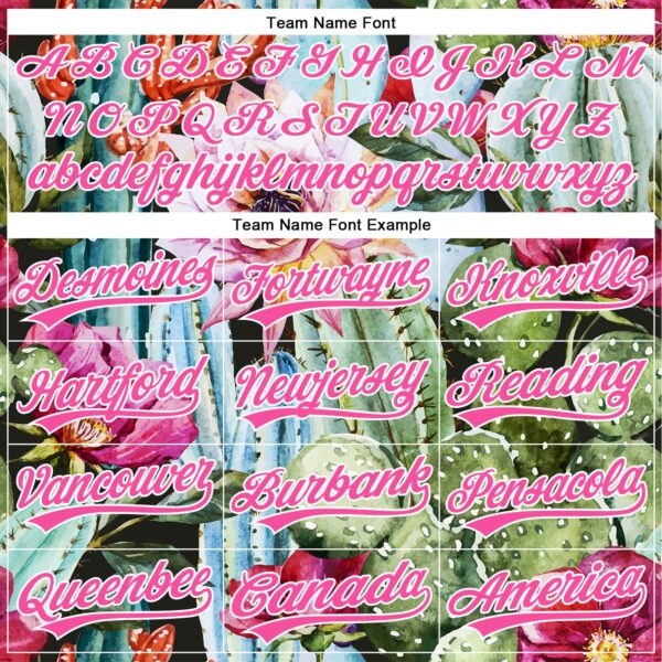 Custom Green Pink-White 3D Pattern Design Cactus Festival Authentic Baseball Jersey