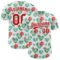 Custom White Red 3D Pattern Design Cactus Festival Authentic Baseball Jersey