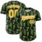 Custom Black Gold-White 3D Pattern Design Cactus Festival Authentic Baseball Jersey