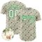 Custom Cream White-Grass Green 3D Pattern Design Animal Deer Authentic Baseball Jersey