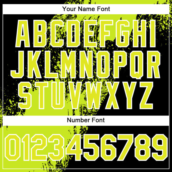 Custom Neon Yellow Black-White 3D Pattern Design Abstract Brush Stroke Authentic Baseball Jersey