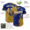 Custom Old Gold Royal-White 3D Pattern Design Abstract Brush Stroke Authentic Baseball Jersey