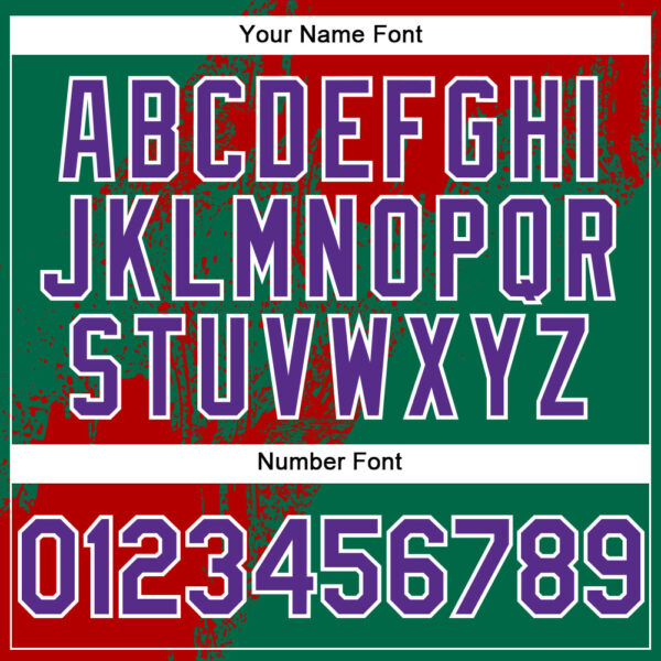 Custom Red Purple Kelly Green-White 3D Pattern Design Abstract Brush Stroke Authentic Baseball Jersey