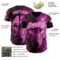Custom Pink White 3D Pattern Design Animal Wolf Authentic Baseball Jersey