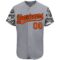Custom Gray Orange Black-Camo 3D Pattern Design Authentic Baseball Jersey