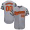 Custom Gray Orange Black-Camo 3D Pattern Design Authentic Baseball Jersey