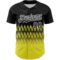 Custom Black Light Yellow-White 3D Pattern Design Lines Authentic Baseball Jersey