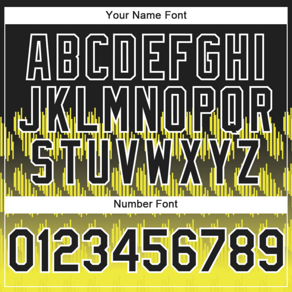 Custom Black Light Yellow-White 3D Pattern Design Lines Authentic Baseball Jersey