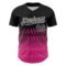 Custom Black Pink-White 3D Pattern Design Lines Authentic Baseball Jersey