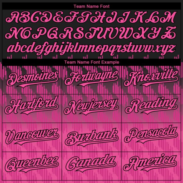 Custom Black Pink-White 3D Pattern Design Lines Authentic Baseball Jersey