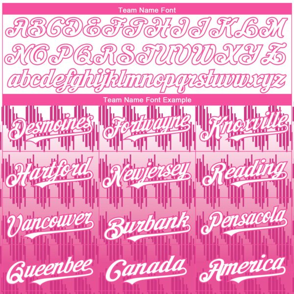 Custom White Pink 3D Pattern Design Lines Authentic Baseball Jersey