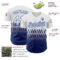 Custom White Royal 3D Pattern Design Lines Authentic Baseball Jersey