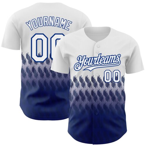 3DPattern4444_4cc344e0-a2c4-4f71-945d-f0f34bac2075 Custom White Royal 3D Pattern Design Lines Authentic Baseball Jersey