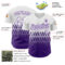 Custom White Purple 3D Pattern Design Lines Authentic Baseball Jersey