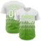 Custom White Neon Green 3D Pattern Design Lines Authentic Baseball Jersey