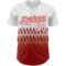 Custom White Red 3D Pattern Design Lines Authentic Baseball Jersey