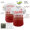 Custom White Red 3D Pattern Design Lines Authentic Baseball Jersey