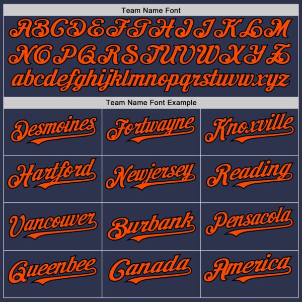 Custom Navy Orange-Black 3D Pattern Design Abstract Splatter Texture Authentic Baseball Jersey