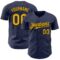 Custom Navy Gold-Black 3D Pattern Design Abstract Splatter Texture Authentic Baseball Jersey