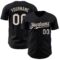 Custom Black City Cream-Navy 3D Pattern Design Abstract Splatter Texture Authentic Baseball Jersey